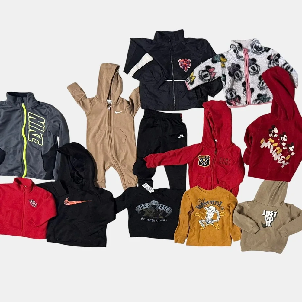 Nike Disney Mixed Clothing Lot Kids 12 - Tod Hoodies Jackets Multicolor 12pc